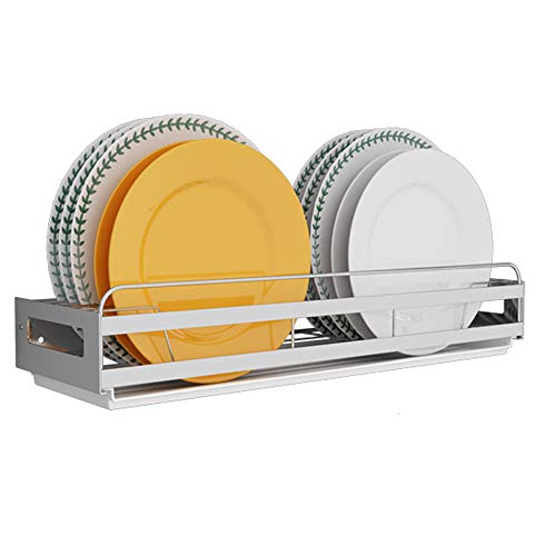 Escurridor de platos de acero inoxidable, estante de secado de cocina montado en la pared, soporte multifuncional para cubiertos con bandeja de goteo, organizador de placas que ahorra espacio para uso