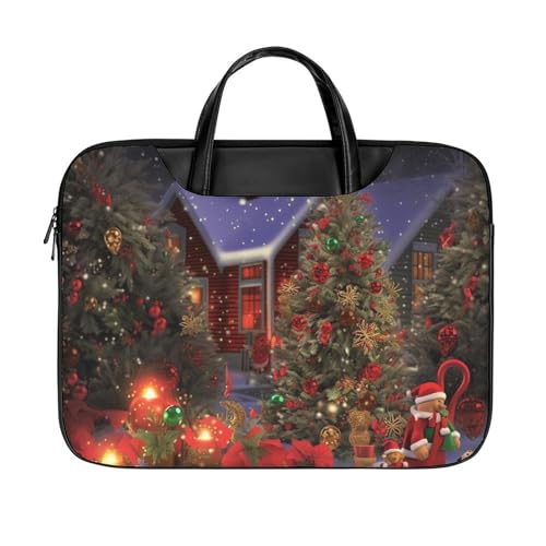 Bolso para laptop 15.6 pulg cuero impermeable unisex miniatura 1