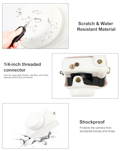 Funda para cámara Sony ZV-1F PULUZ de cuero blanco miniatura 4