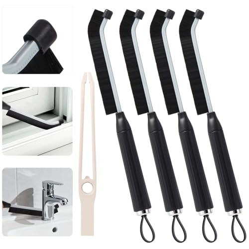 Blendura Brosse Joint Carrelage Lot de 4, Ultra-Minces de 3 mm Brosses de Nettoyage Interstices à Poils Durs avec Manche Ergonomique pour Salle de Bain,...