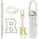 BydGxy Cute Letter Charm Handle Strap Set for Owala Water Bottle 24 oz, 32 oz, 40 oz, Owala Kids, Owala Coffee Tumbler, Owala FreeSip – Compatible with Owala Accessories & Stanley Cup Accessories（R）