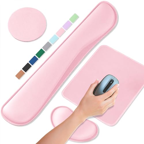 ABRONDA Office Ergonomic Memory Foam Computer Mouse and Keyboard Wrist Rest pad Support Carpal Tunnel, Wrist Rest for Keyboard and Mouse, Wrist Support Set
