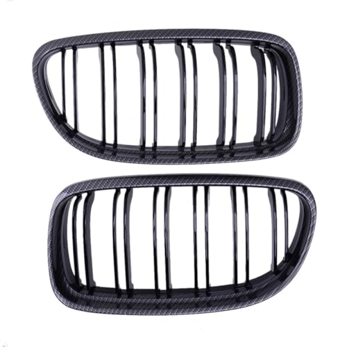 Calandre avant en fiber de carbone double lamelles BMW E92 pour rassemblement auto