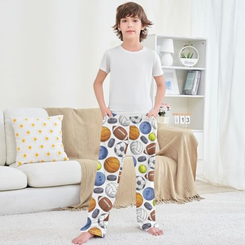 Boy's Pants Sport Balls Jogger Pants Elastic Waist Long Bottoms Trousers with Pockets 6-14 Years3