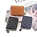 KACYMAO Checkered Credit Card Holder Wallet Zipper PU Leather Case Purse Small Card Case for Women or Men Small Compact Accordion Wallet with Zipper One-Piece (IVORY BLACK)
