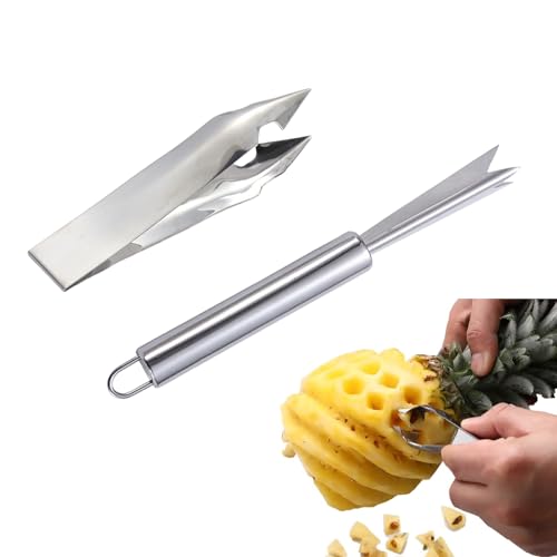 KGCGJVB 2Pcs Pineapple Eye Remover Tool Stainless Steel Peeler and Cutter Multifunctional Fruit...