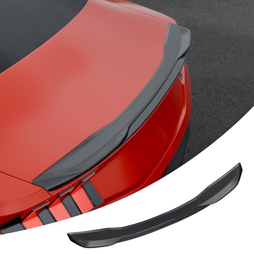 Maxzina Spoiler Wing Compatible with 2024 2025 2026 Ford Mustang 7th Gen S650 Coupe Rear Spoiler Trunk Wing Lip ABS Plastic for Mustang EcoBoost GT Dark Horse Accessories (Glossy Carbon Fiber Pattern)