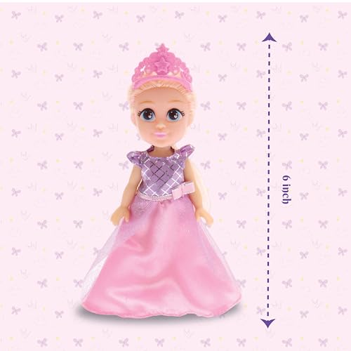 Image of Li'l Diva Princess-Fiona 6 inch Doll|India's First Preschool RolePlay Pretend-Play Doll with Accessories|Birthday Gift|Toy Doll for Girls 3+|Movable Arms & Legs|Beautiful Dress|Elegant Eyes|Soft Hair Play
