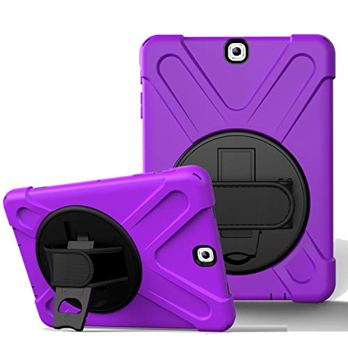Coque Samsung Galaxy Tab S2 9.7 violette avec sangle pour un usage nomade et fluide