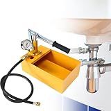 Pompa di prova da 5 litri, pompa manuale idraulica, pompa di prova da 25 bar, in alluminio pressofuso con tubo ad alta pressione da 1/2", utilizzata per tubi dell