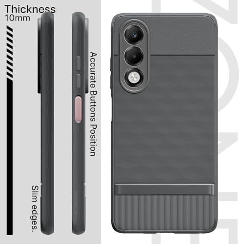 Image of Pikkme Back Cover for Oppo K13x 5G Camera Protection 3D Hexa Cube Design Silicone Protective Bumper Case (Grey)