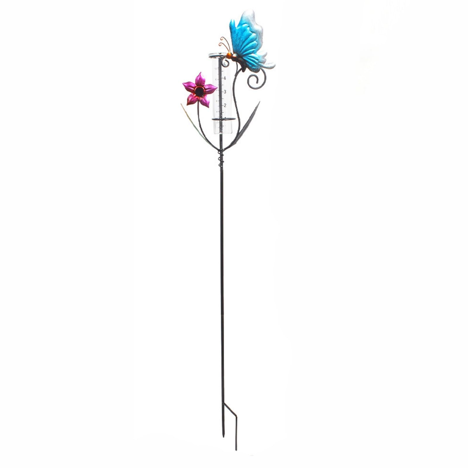 Artistic Hummingbird Shaped Rainfalls Gauges Iron Functional Outdoor Rain Measuring Device Decorative Tool for Patios Borosilicate Glass Rain Measure