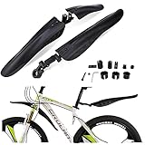 【Universal Fahrradschutzblech】 Das Spritzschutz Set eignet sich für für Vorder- und Hinterräder von 24 bis 28 Zoll. Das verstellbare Kotflügelkit ist für die meisten Fahrradtypen wie MTB, Rennsport, Stadtfahrräder usw. geeignet;