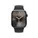 Apple Watch Series 10 (GPS + Cellular 42 mm) Smartwatch mit Titangehäuse in Schiefer und Sportarmband in Schwarz (M/L). Fitnesstracker, EKG App, Always-On Retina Display, Wasserschutz