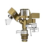 VLAY 1/2 Inch Heavy Duty Brass Impact Sprinkler with 0-360 Degree Adjustable Circular Cover Jet Patt