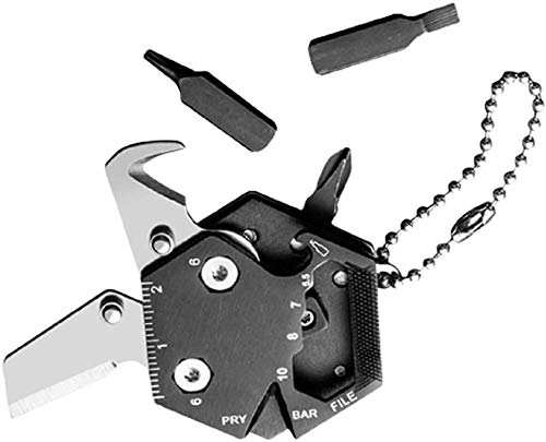 Multitools 14-en-1 moneda multiherramienta llavero plegable portátil acero inoxidable Edc gadgets diy herramientas de mano regalos para hombres mujeres mini herramienta de supervivencia para el aire l