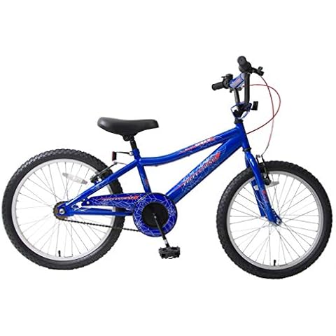 Professional Spider Boys 18" Wheel Boys Kids BMX Bike Bicycle Spiderman Style Web Graphics Blue Age 6+ Cover
