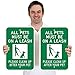 SmartSign All Pets Must Be On Leash Sign - 2 Pack, Please Clean Up After Your Pet Sign, 18 x 12 inch, 2mm Thick Aluminum Composite, Green and White, Made in USA