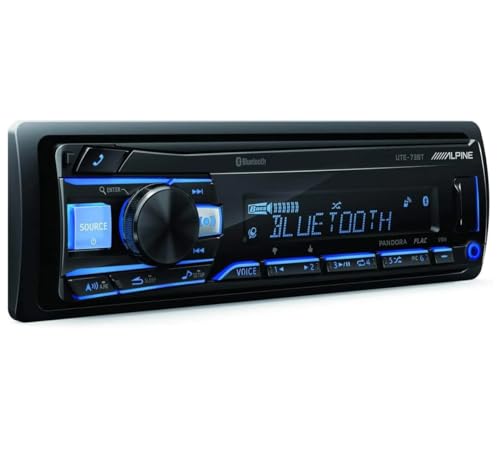Alpine UTE-73BT in-Dash Digital Media Bluetooth for 1998-UP Motorcycle Bike & KIT10 Installation AMP Kit