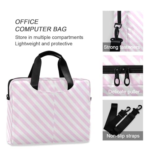 Maletín para portátil 15.6 pulg rosa con asa y correa miniatura 6