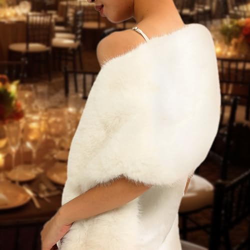 Fur Collar Scarf for Women Faux Fur Scarves Neck Shrug for Fall Winter Coat Dress3