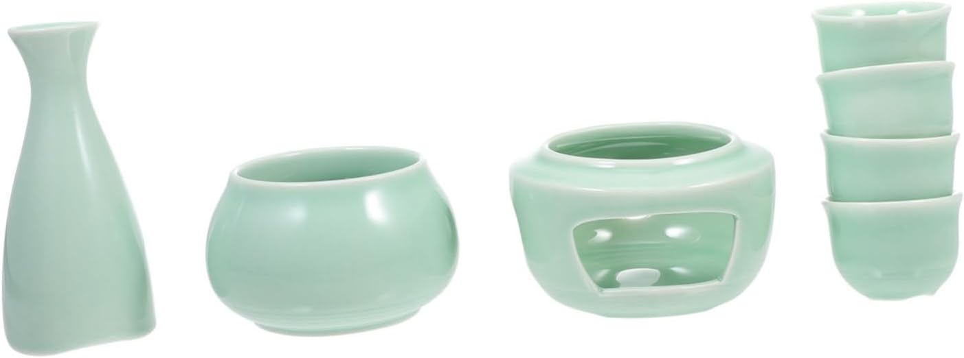 Set Japanese Sake Cup Warmer Ceramic Sake Serving Cups Mulled Wine Heater Bar Supplies