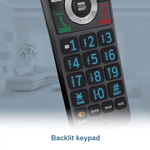 Image of AT&T GL2101-2 DECT 6.0 2-Handset Cordless Phone with Call Block & Caller ID - Full-Duplex Speakerphone, 2 inch White Backlit Display, Lighted Keypad, Graphite & Black