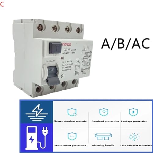 Chargeur RCCB type B pour sécuriser les bornes contre fuite CC 6mA - 4