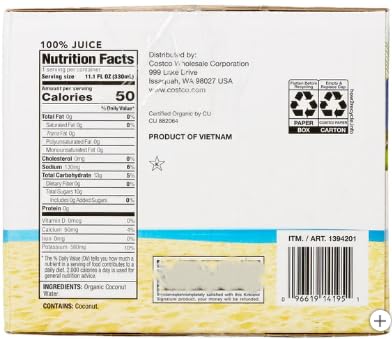 Generic Signature Organic Coconut Water, 11.1 oz (Pack of 12) by LOS