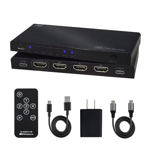 ���g�b�N�V�X�e�� 8K 60Hz 4K 120Hz 4����1�o�� (HDMI x3 + USB Type-C x1) HDMI �Z���N�^�[ RS-HDSW41C-8K �ؑ֊� USB-C����