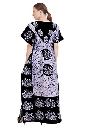 Image of Onekbhalo Women's Cotton Floral Kaftan Nighty Maxi Gown (OK Free Size)