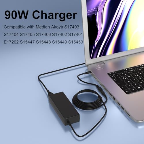 90W oplader compatibel met Medion Akoya P17619 P17615 P17613 P15647 P15648 P15649 E14303 E14308 E13203 E15303 E15407 laptopvoeding - Afbeelding 4