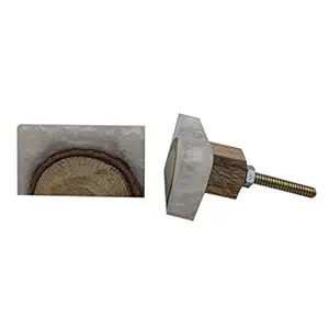 Indian-Shelf 8 Piece Grey Knobs -Resin Nobs - Rectangle Handles - 4.44 cm Door Pulls