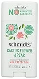 Schmidts Deodorant Cactus Flower & Pear Deodorant, 2.65 Oz