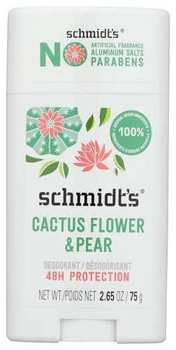 Schmidts Deodorant Cactus Flower & Pear Deodorant, 2.65 Oz