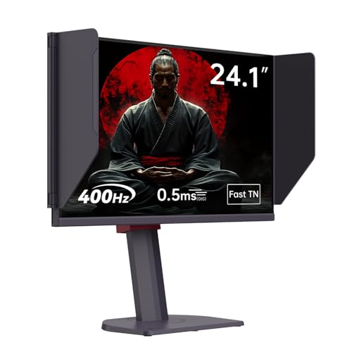 KTC 24 1 Zoll 400Hz Gaming Monitor Fast TN Panel 1ms Reaktionszeit 1000:1 Kontrast Verstellbarer Standfuß Dual HDMI & DP Anschlüsse Blendschutzhaube Integrierter Kopfhörerhaken für E-Sports