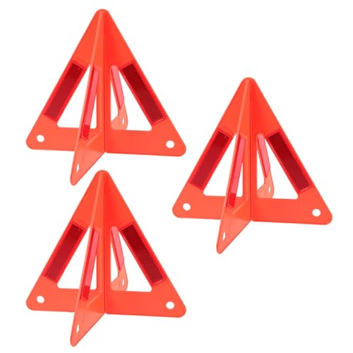 Ipetboom Triángulos de Advertencia Reflectantes para Vehículos Kit de 3 Piezas Plegables de Seguridad Vial Señal de Emergencia Triangular para Carretera y Averías