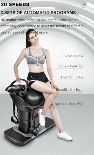 Image of Electric Horse Riding Simulator Machine, Black, 20 Speed Adjustable, Full Body Cardio Workout Equipment with LCD Display, Ergonomic PU Leather Saddle Seat, 330 lbs Weight Capacity (Black)