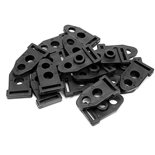 Gavigain 20Pcs Tent Feet Clamps,Two Holes Tent Ground Fixed Clips, Nail Pole Rod Feet Clamps for Outdoor Camping