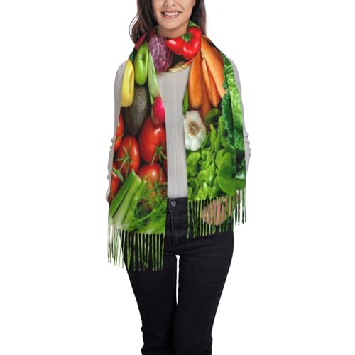 Fresh Fruits And Vegetables Print Scarfs For Women Scarf Soft Long Fashion Scarves Wrap Shawl