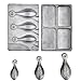 MOPHOEXII Bank Sinker Lead Mold with 2.1LB Lead Sheet, Fishing Weight Molds with 3 Mold Cavities, 4 oz, 5 oz, 6 oz, Without Handle