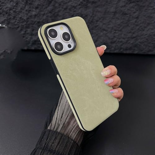 Coque souple antichoc en jean pour iPhone 15 Pro et Max silicone vert