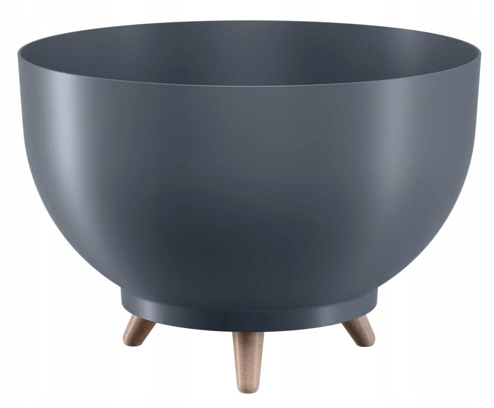 B2C Plant Pot With Legs Planter Oval Flower Modern Decorative Saucer Indoor Outdoor 40 cm (Anthracite with legs)