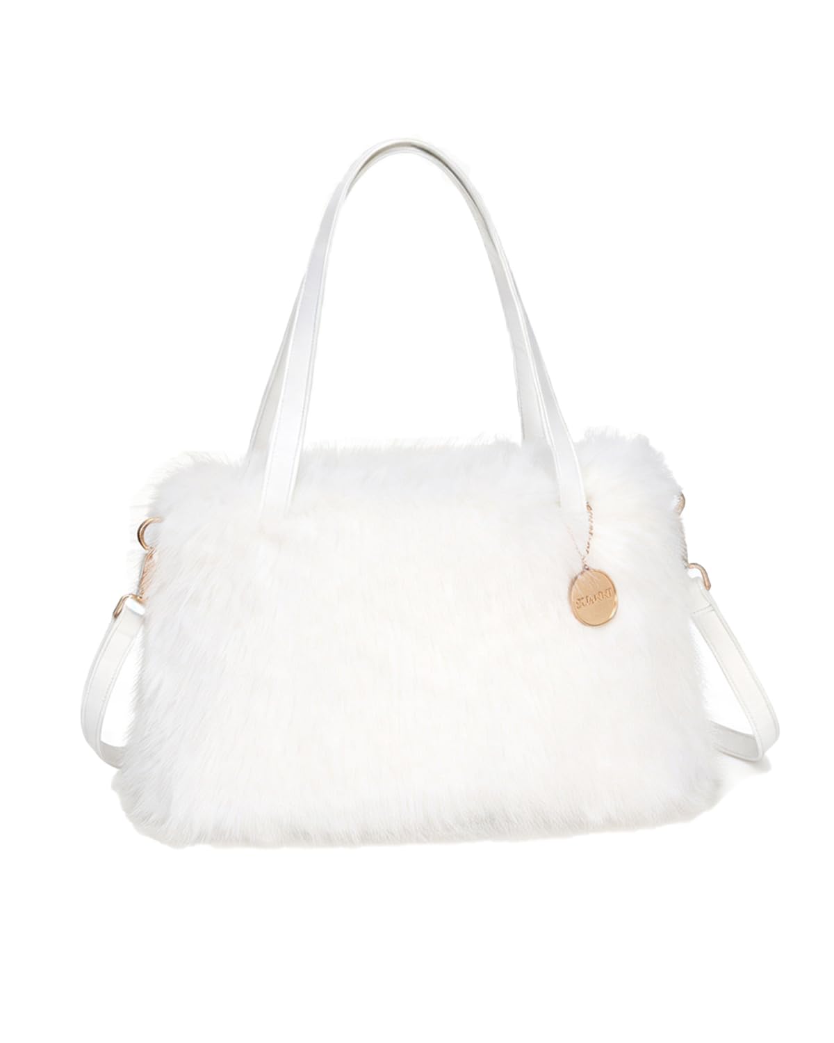 SUANNI Kunstfell Handtasche für Damen, Flauschige Wintertasche, Schultertasche und Umhängetasche, Weiche Abendtasche für Party