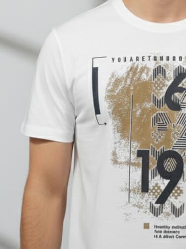 Image of Dollar Club Men's Cotton Round Neck Printed T-Shirt