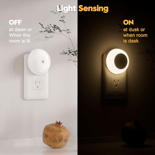 Image of fesnne Night Light, Night Lights Plug into Wall, Dusk to Dawn Sensor Warm White Led Night Light 0.5W, 8 Pack Nightlight for Adults, Bedroom, Bathroom, Hallway, Kitchen