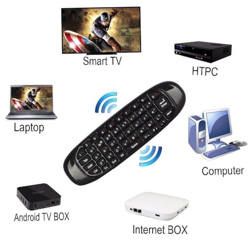 Image of Air Mouse for Onida Android TV Box | Android TV Mini Keyboard Remote | 2.4GHZ Wireless Keyboard Android Remote Control Compatible for Onida (Black)