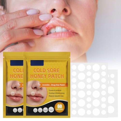 Parche para el herpes, 120 parches para el herpes labial, parches hidratantes para los labios, parches invisibles contra el herpes, parches hidratantes para los labios