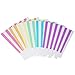 Chloe Elizabeth Mini Popcorn & Candy Favor Treat Boxes For Birthday, Bridal and Baby Shower - Assorted Striped Design - 36 Count (Rainbow Pastel Mix)