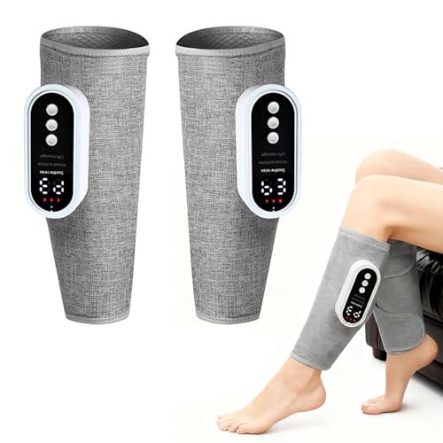 2 Pièce Masseur Jambes, Masseur de Mollet, Appareil Massage Mollet par Compression Air, 3 Modes, 3...